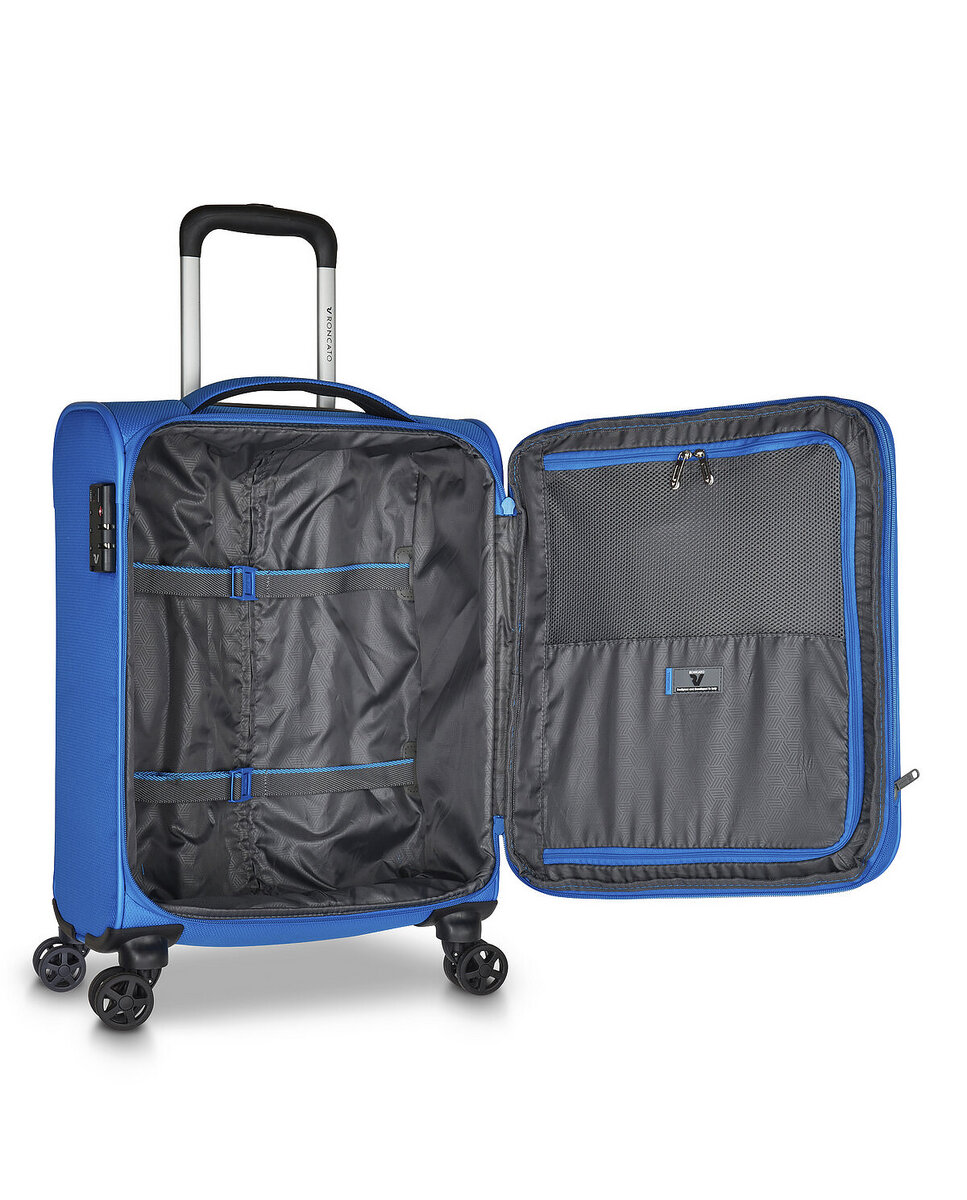 Maleta de cabina expandible jazz 4.0 blanda con capacidad 40/47l dimensiones 55x40x20/23cm - Roncato - Azul celeste Azul celeste-4