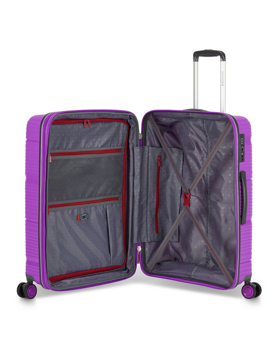 Maleta mediana R-Lite rígida expandible con capacidad hasta 84 L Morado-4