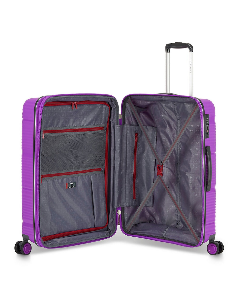 Maleta mediana R-Lite rígida expandible con capacidad hasta 84 L Morado-4