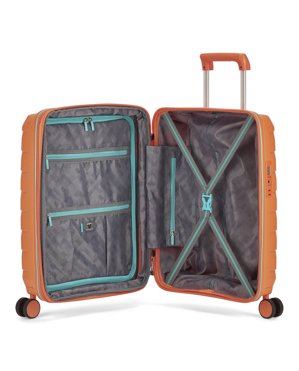 Imagen 4 de Maleta de cabina expandible skyline 2.0 rígida con capacidad 40/50l dimensiones 55x40x20/25cm - Roncato - Naranja mango Naranja mango