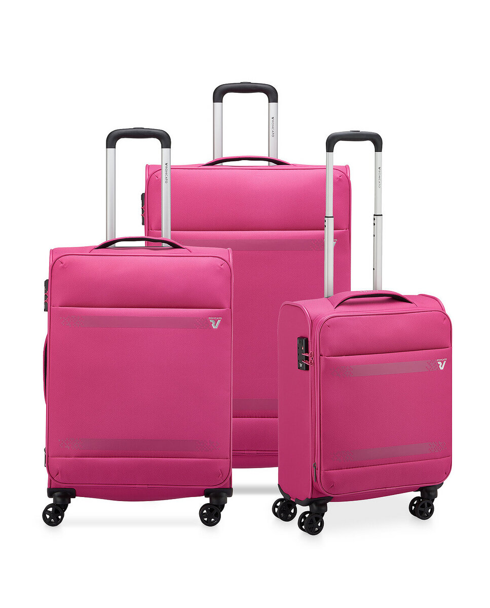 Imagen 1 de Juego de maletas jazz 4.0 blanda con capacidad 40/47 | 68/78 | 100/114l - Roncato - Azul celeste Fucsia