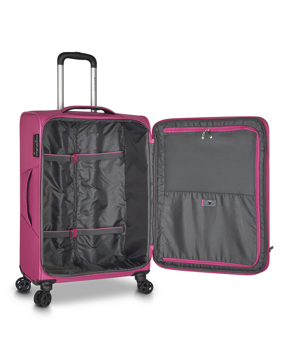 Imagen 5 de Juego de maletas jazz 4.0 blanda con capacidad 40/47 | 68/78 | 100/114l - Roncato - Azul celeste Fucsia
