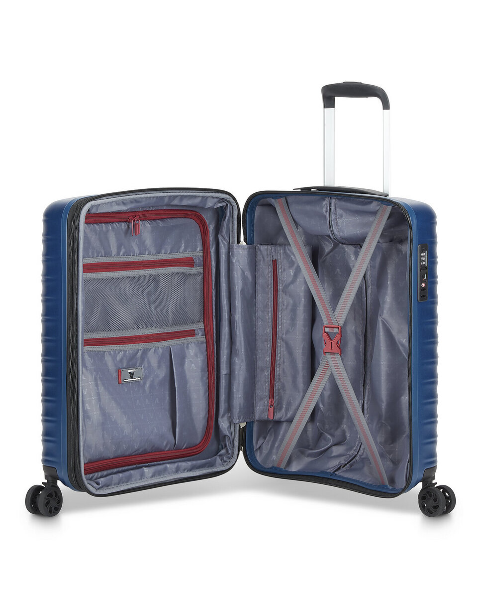 Maleta de cabina expandible wave dlx rígida con capacidad 38/48l dimensiones 55x35x20/21.7cm - Roncato - Azul eléctrico Azul eléctrico-4
