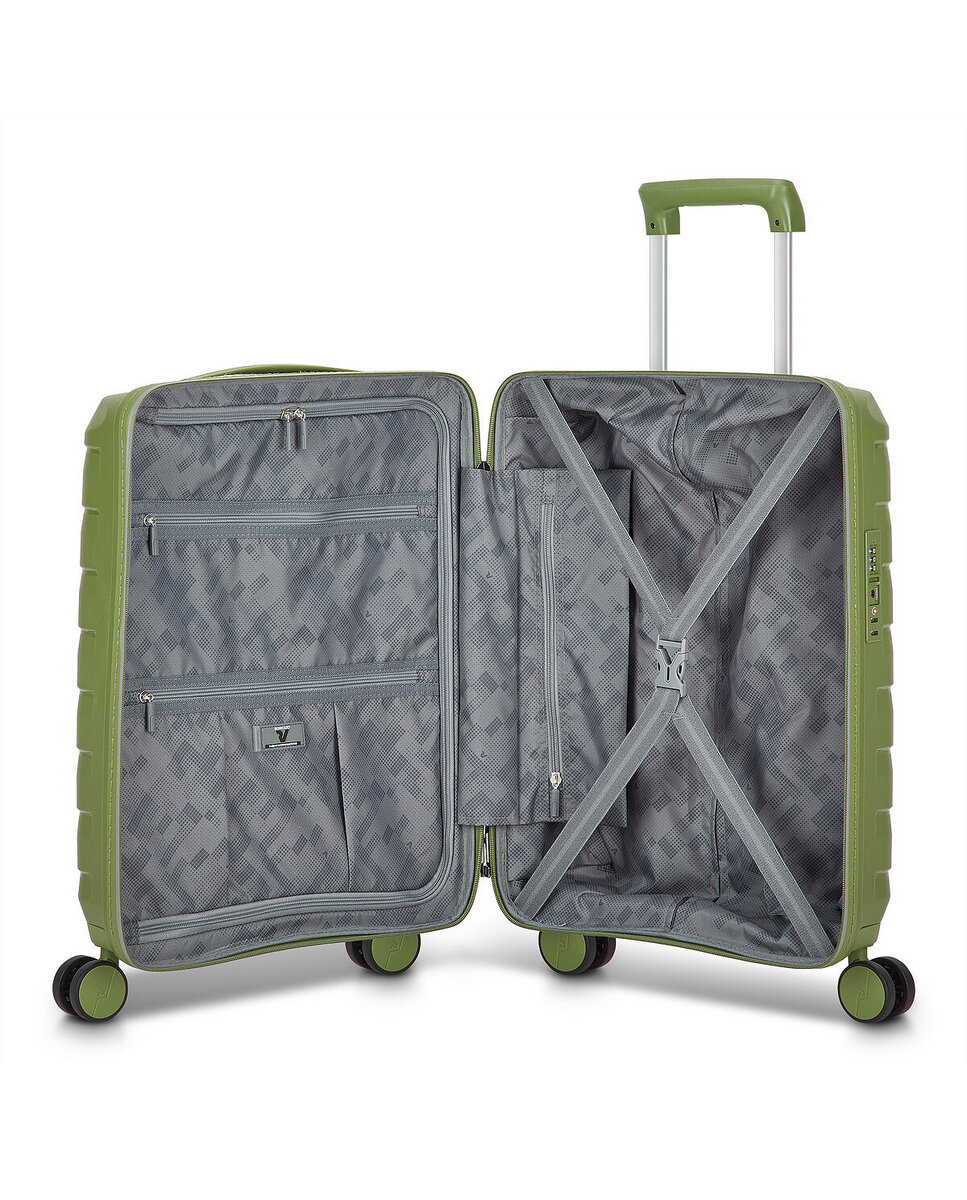 Imagen 4 de Maleta de cabina skyline 2,0 neon rígida con capacidad 40l dimensiones 55x40x20cm - Roncato - Verde Oliva Verde Oliva
