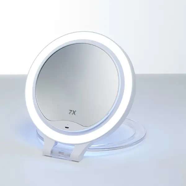 Imagen 2 de Espejo cosmético LED plegable 1x / 7x Manillons Torrent - Blanco Blanco