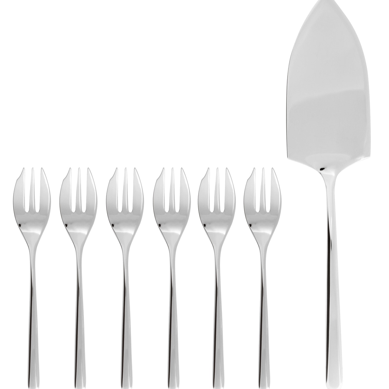 Imagen 1 de Set de 6 tenedores de postre y pala para tarta Sambonet - Plata Plata