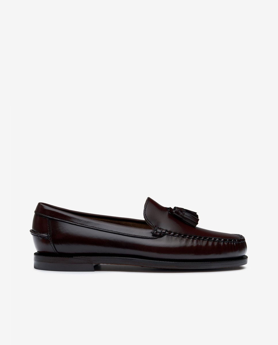 Imagen 0 de Mocasines de mujer de piel Burdeos