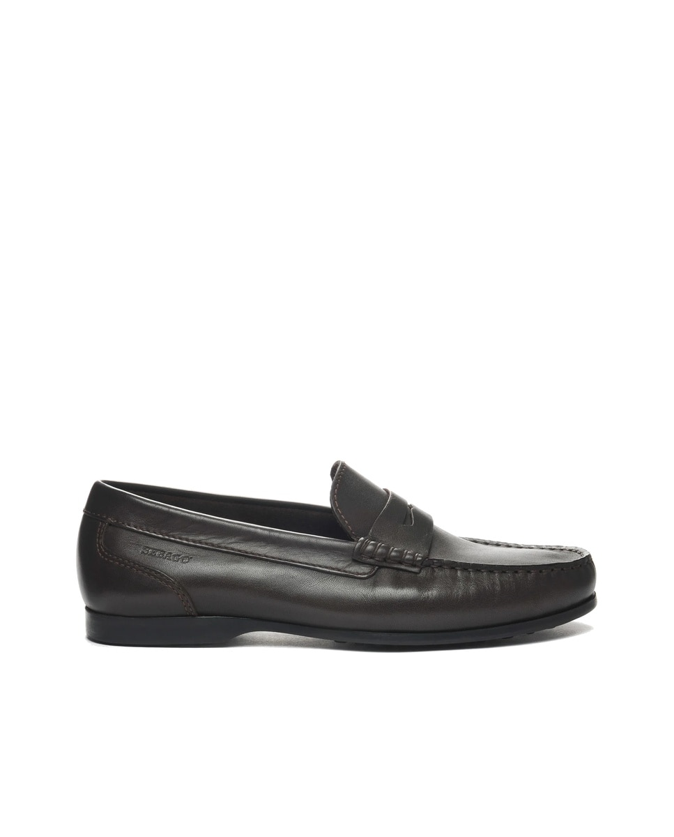 Imagen 0 de Mocasines driver de hombre de piel Marrón oscuro