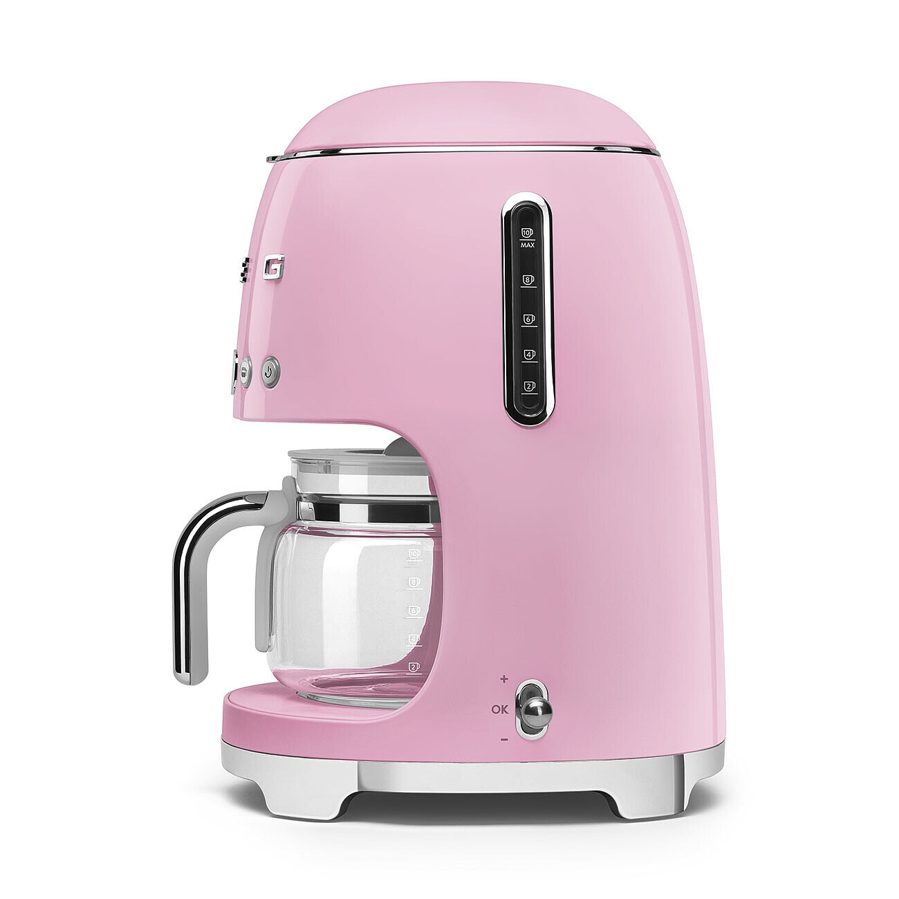 Imagen 2 de Cafetera de goteo Smeg DCF02RDEU con capacidad para 10 tazas - Rosa Rosa