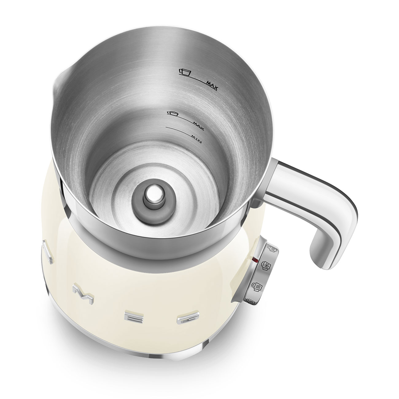 Imagen 6 de Espumador de leche Smeg MF11RDEU con estética 50'Style y acabado brillante - Crema Crema