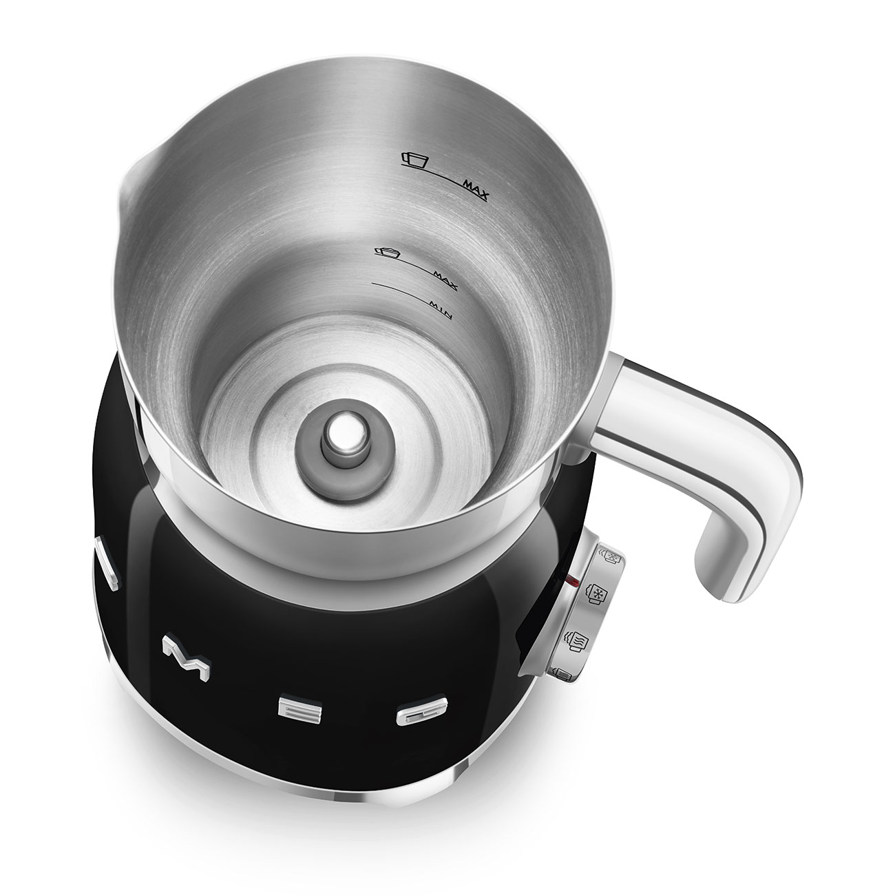 Imagen 6 de Espumador de leche Smeg MF11RDEU con estética 50'Style y acabado brillante - Negro Negro