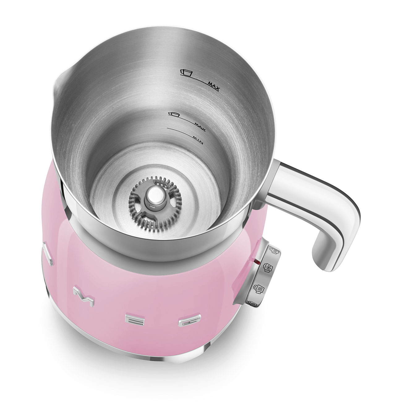 Espumador de leche Smeg MF11RDEU con estética 50'Style y acabado brillante - Rosa Rosa-5