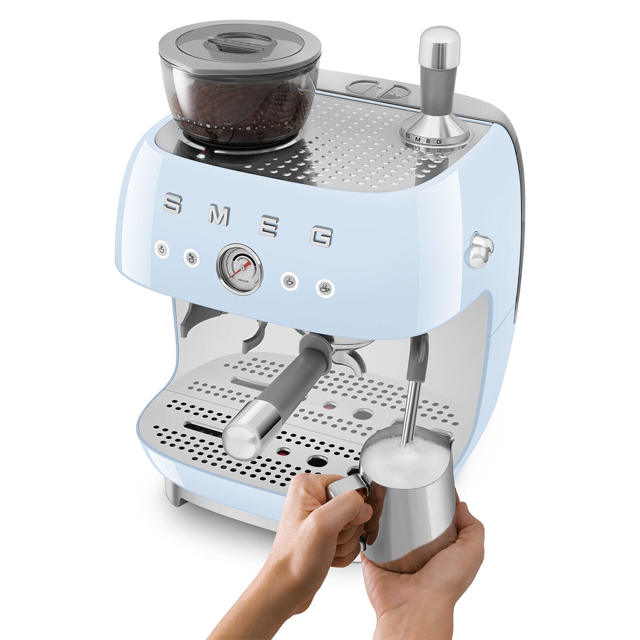 Cafetera espresso manual Smeg EGF03RDEU con doble Thermoblock - Azul Azul-5