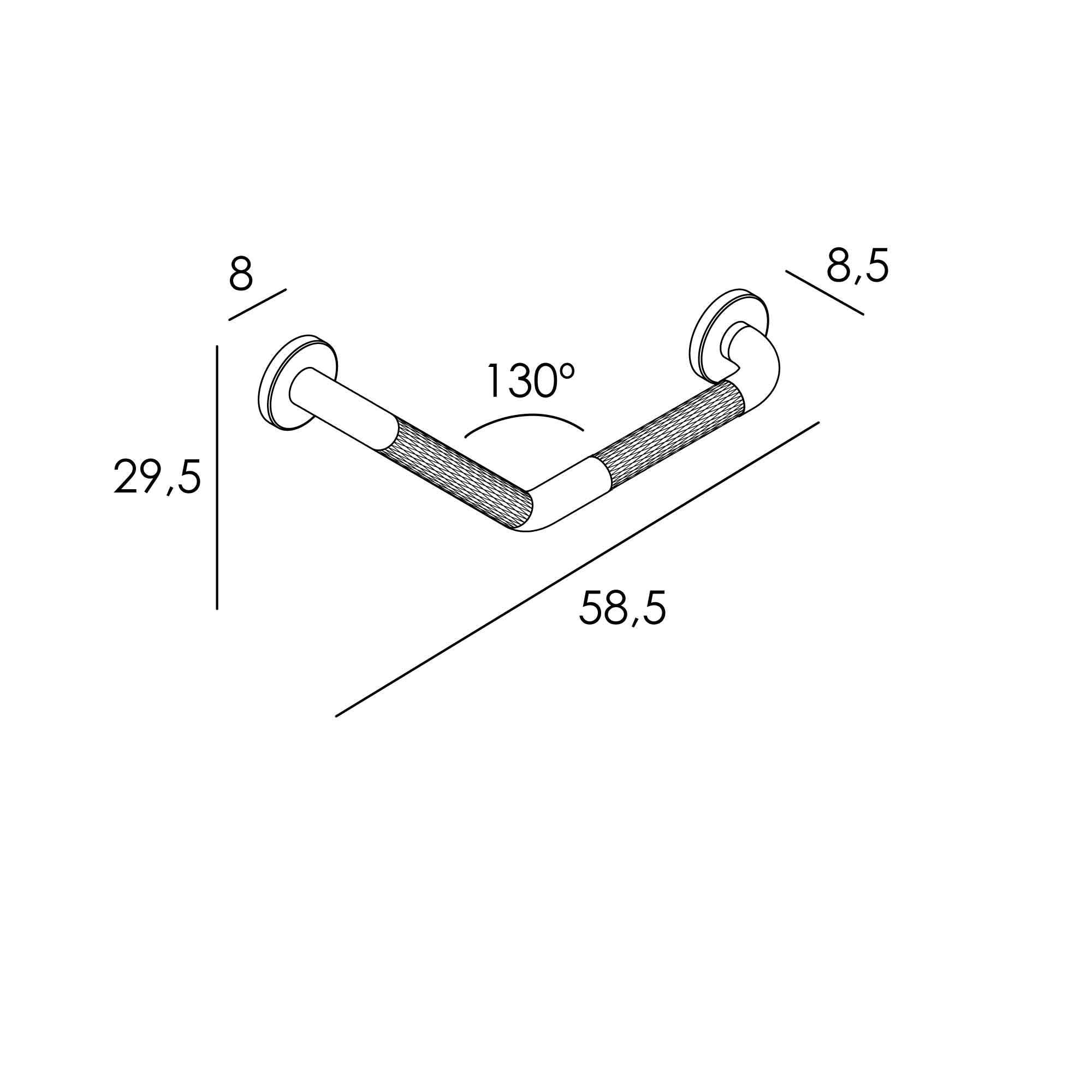 Imagen 2 de Asidero para baño triangular antideslizante Manillons Torrent - Cromo Cromo