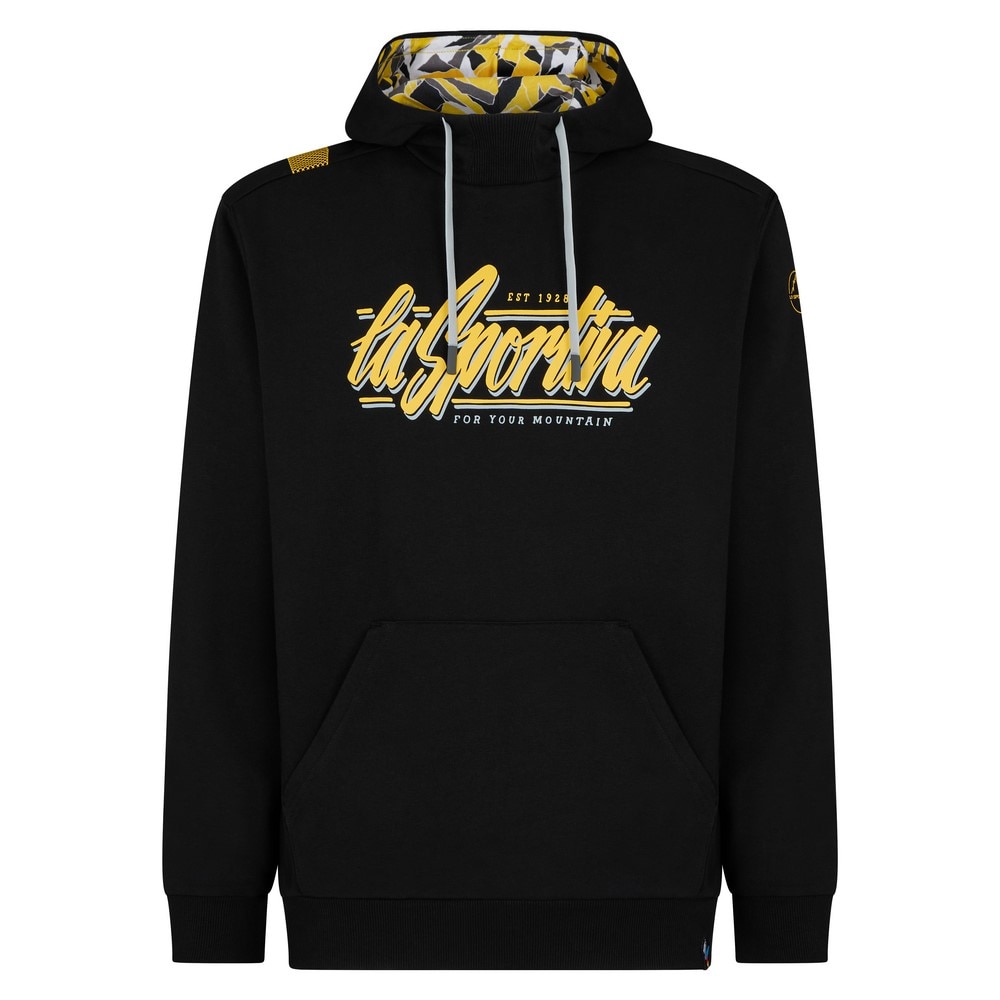 Retro Hoody M black sudadera con capucha hombre de escalada la sportiva