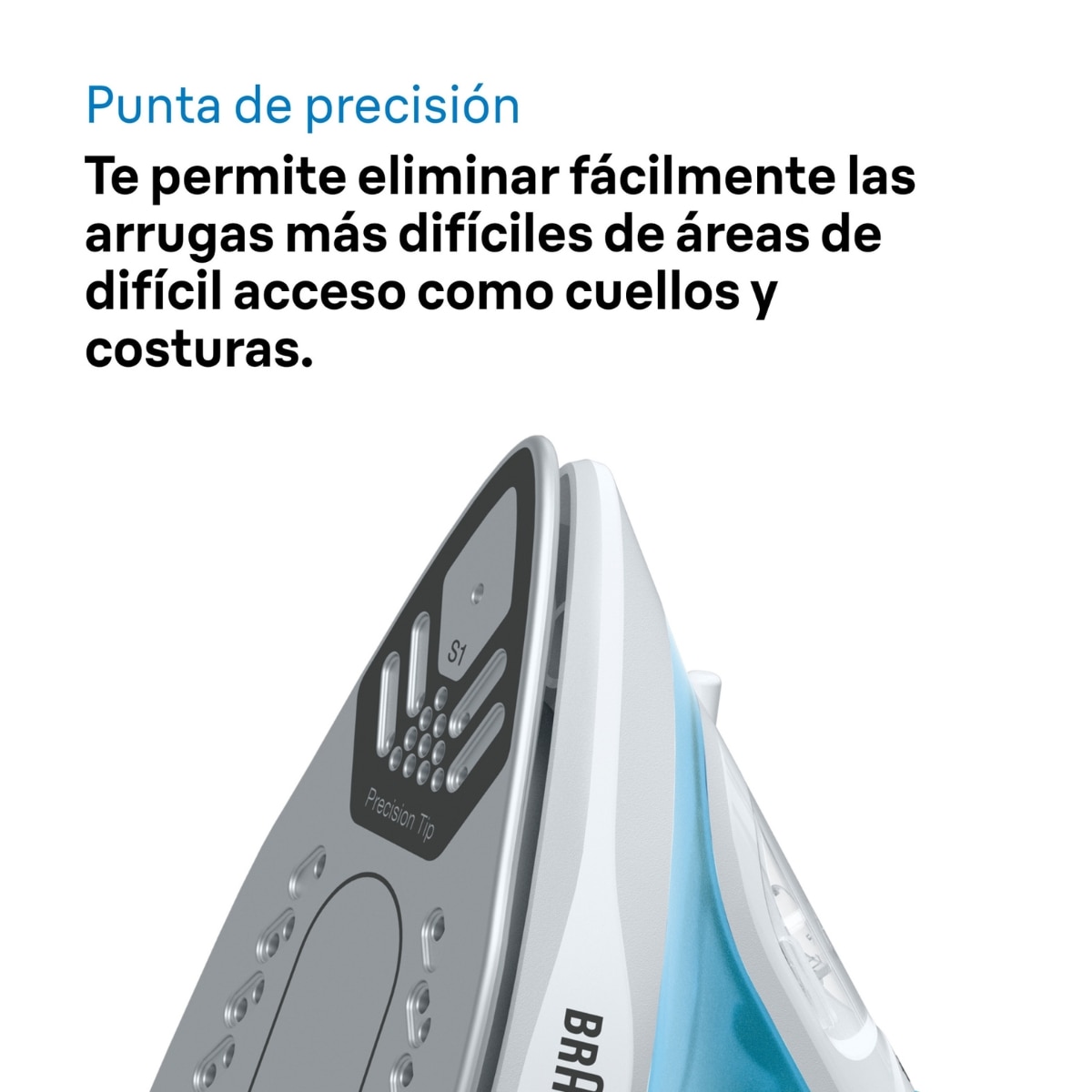 Plancha de vapor Braun TexStyle 1 SI1050BL con suela SuperCeramic - Blanco / Azul Blanco / Azul-7