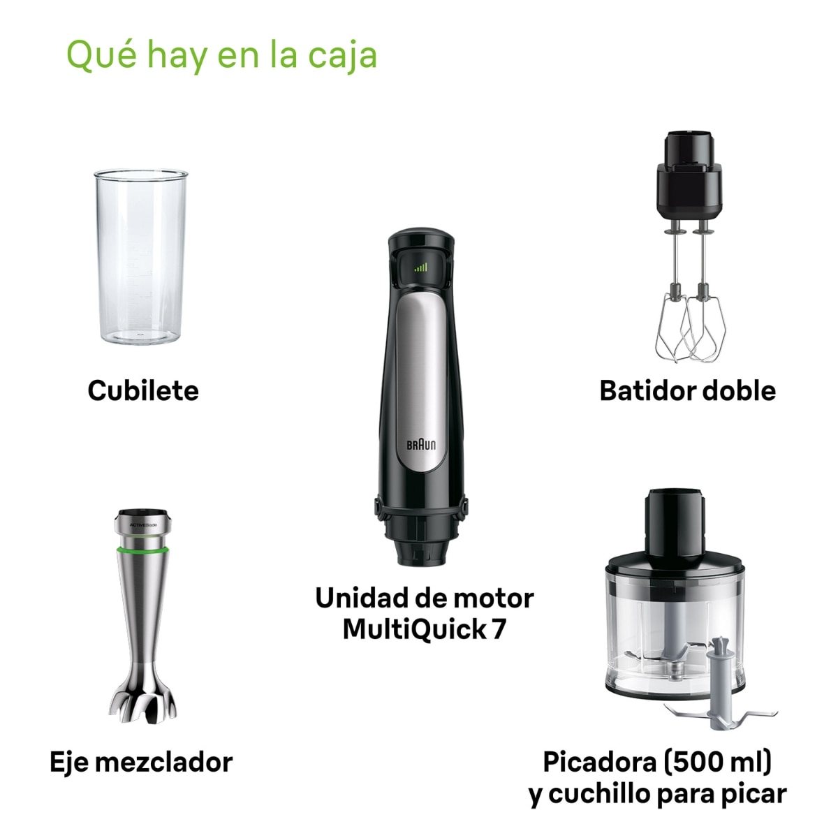 Batidora de mano Braun Multiquick 7 MQ7035XBI con tecnología anti salpicaduras - Negro Negro-6