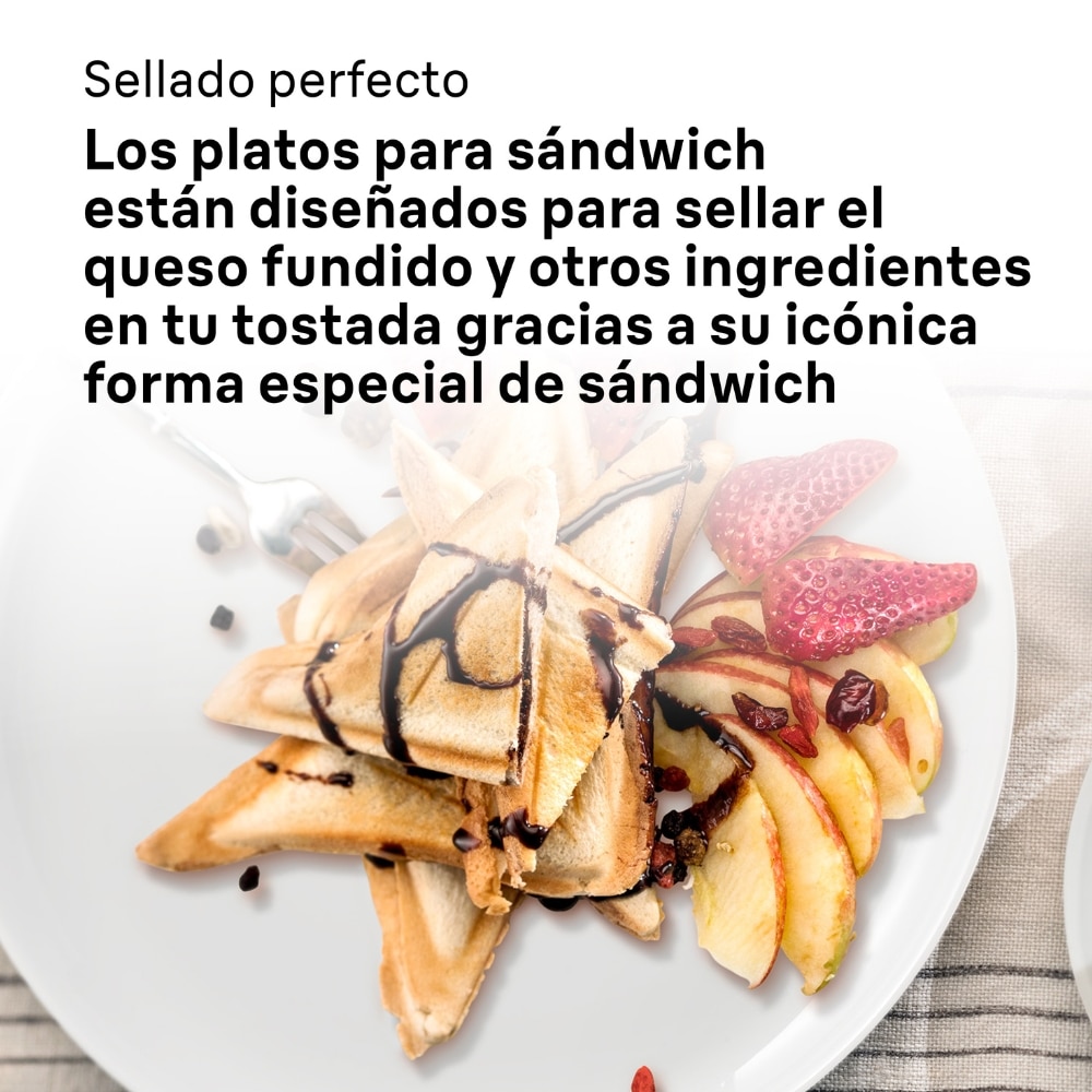 Imagen 4 de Sandwichera Braun SnackMaker 5 SM5000 con placas extraíbles - Negro Negro