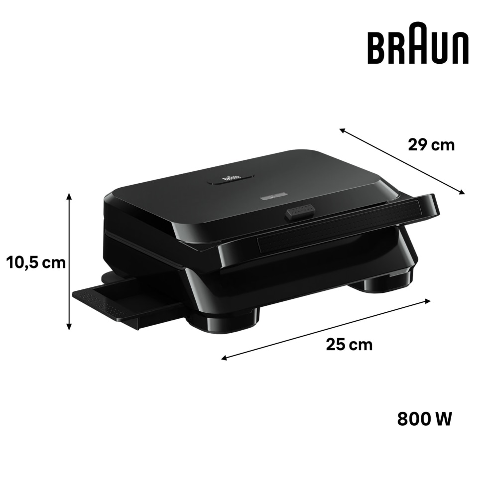 Imagen 6 de Sandwichera Braun SnackMaker 5 SM5000 con placas extraíbles - Negro Negro