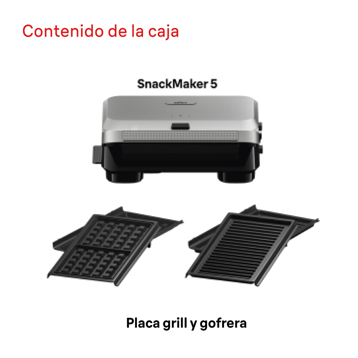 Imagen 6 de Sandwichera gofrera Braun SnackMaker 5 SM5006 3 en 1 - Gris Gris