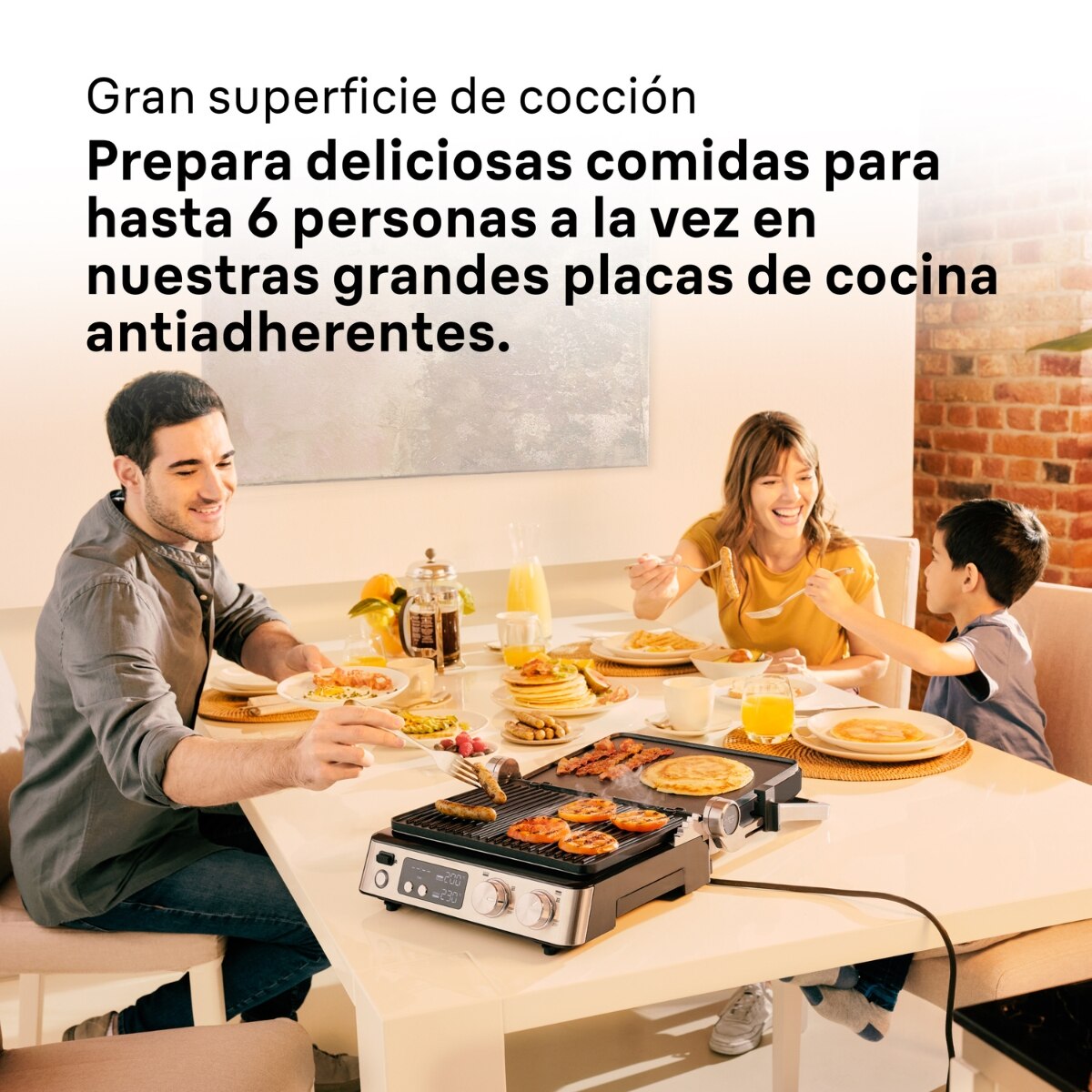 Multi Grill 7 Braun CG7040 digital 3 en 1 y doble placa independiente - Gris acero Gris acero-6