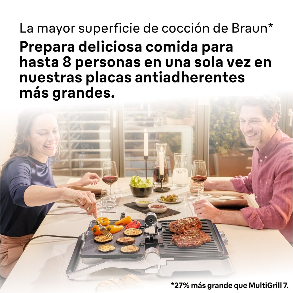 Multi Grill 9 Braun CG9043 3 en 1 con set doble de grills y planchas - Gris acero Gris acero-4