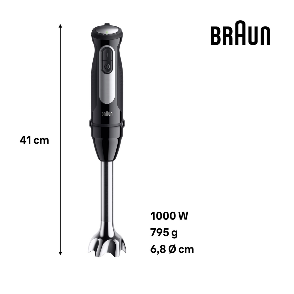 Batidora de mano Braun Minipimer 5 Pro MQ55254M con miniprocesador de alimentos - Negro Negro-3
