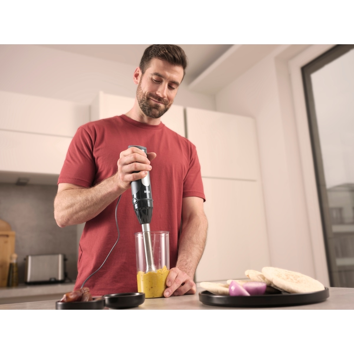 Batidora de mano Braun Minipimer 5 Pro MQ55254M con miniprocesador de alimentos - Negro Negro-4