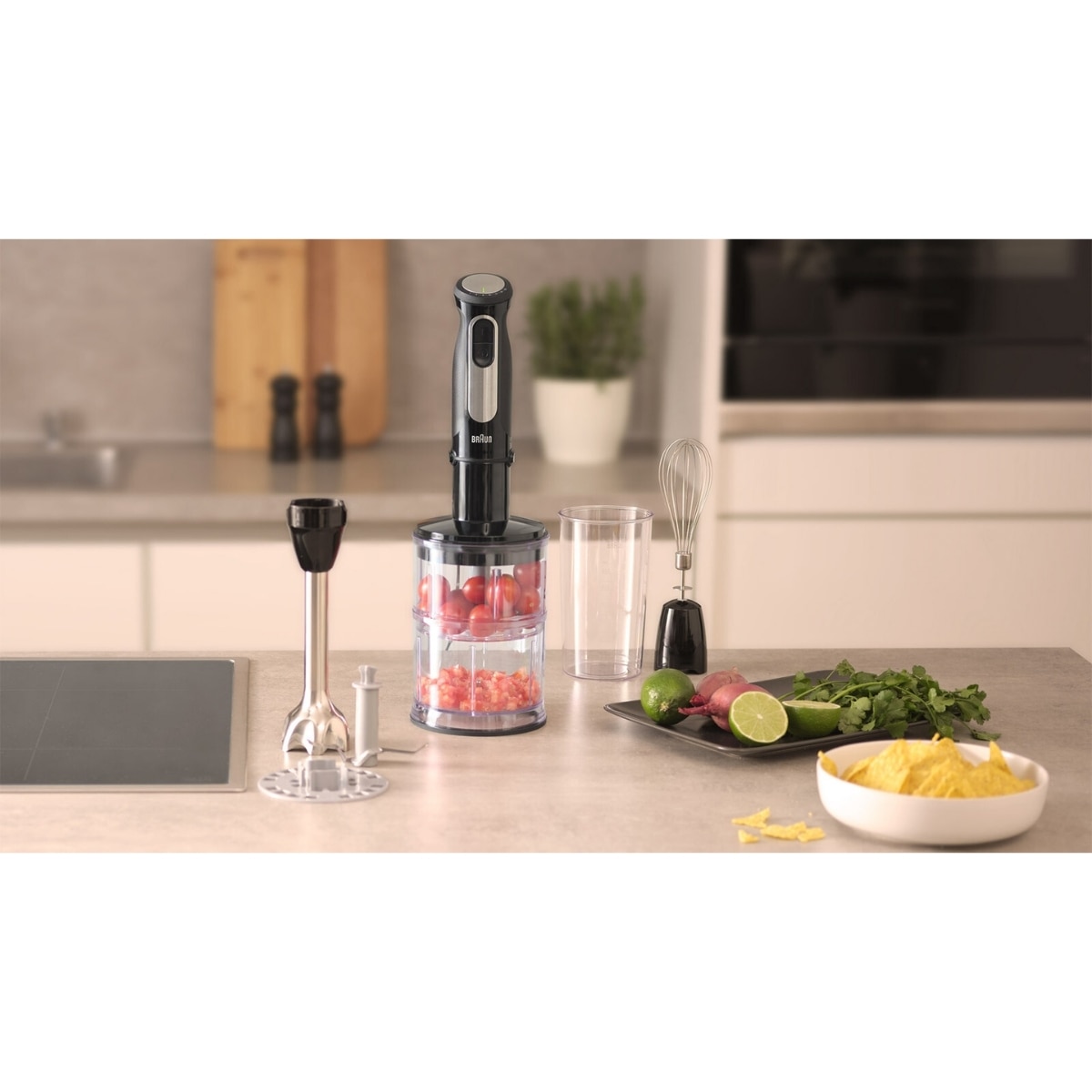 Batidora de mano Braun Minipimer 5 Pro MQ55254M con miniprocesador de alimentos - Negro Negro-7