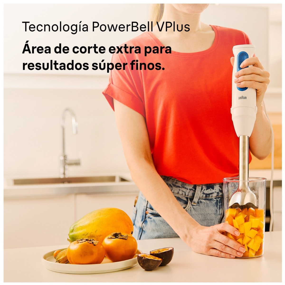 Batidora de mano Braun Minipimer 3 MQ30202MWH con diseño ergonómico - Blanco Blanco-3