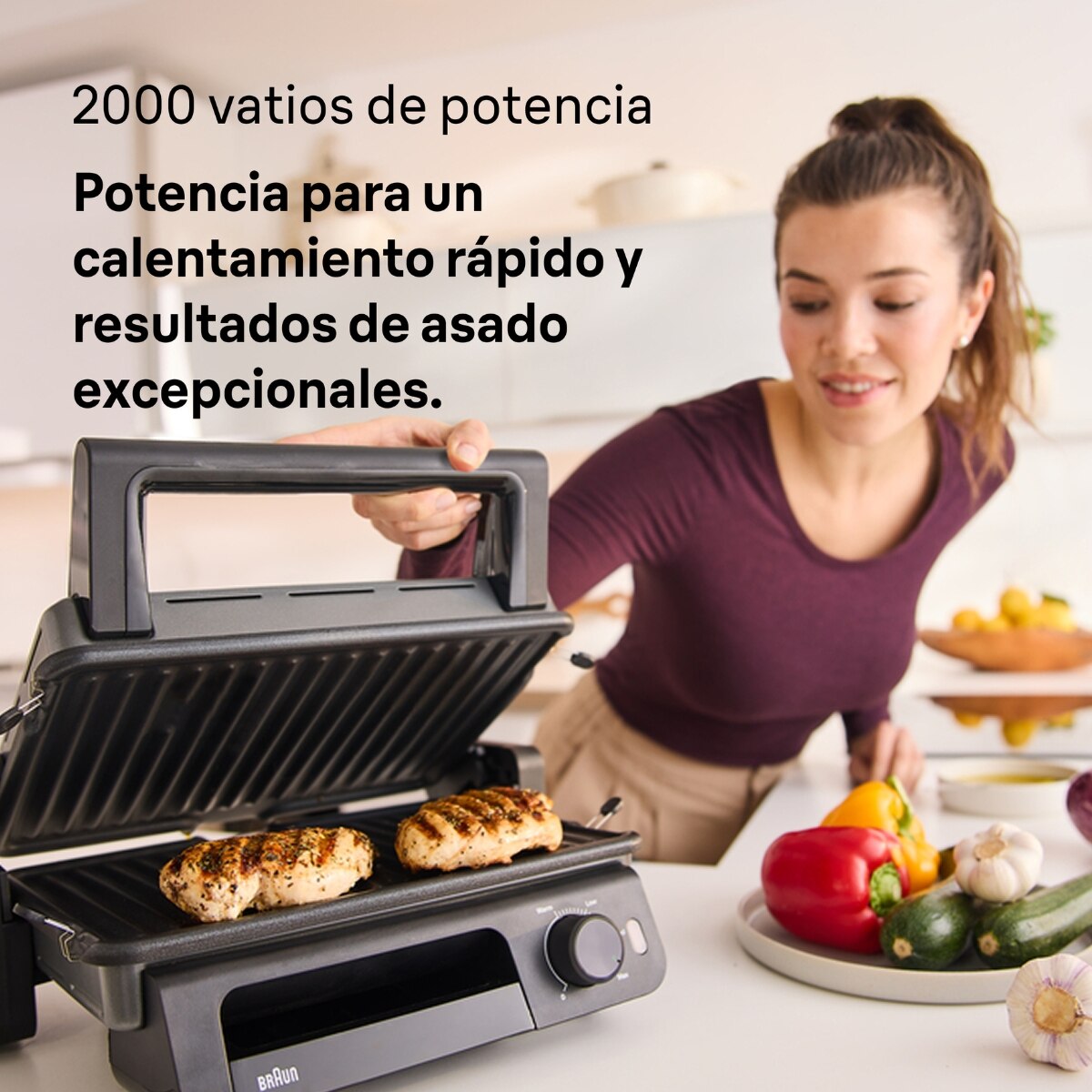 Multi Grill 5 Braun CG5010IGY 3 en 1 con set de 2 placas de parrilla - Negro Negro-3