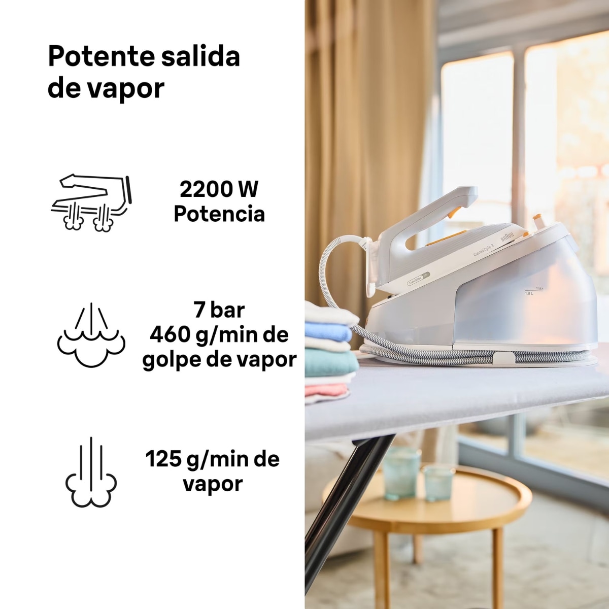 Centro de planchado Braun CareStyle 3 IS3231GY con asa abierta ergonómica - Gris Gris-3