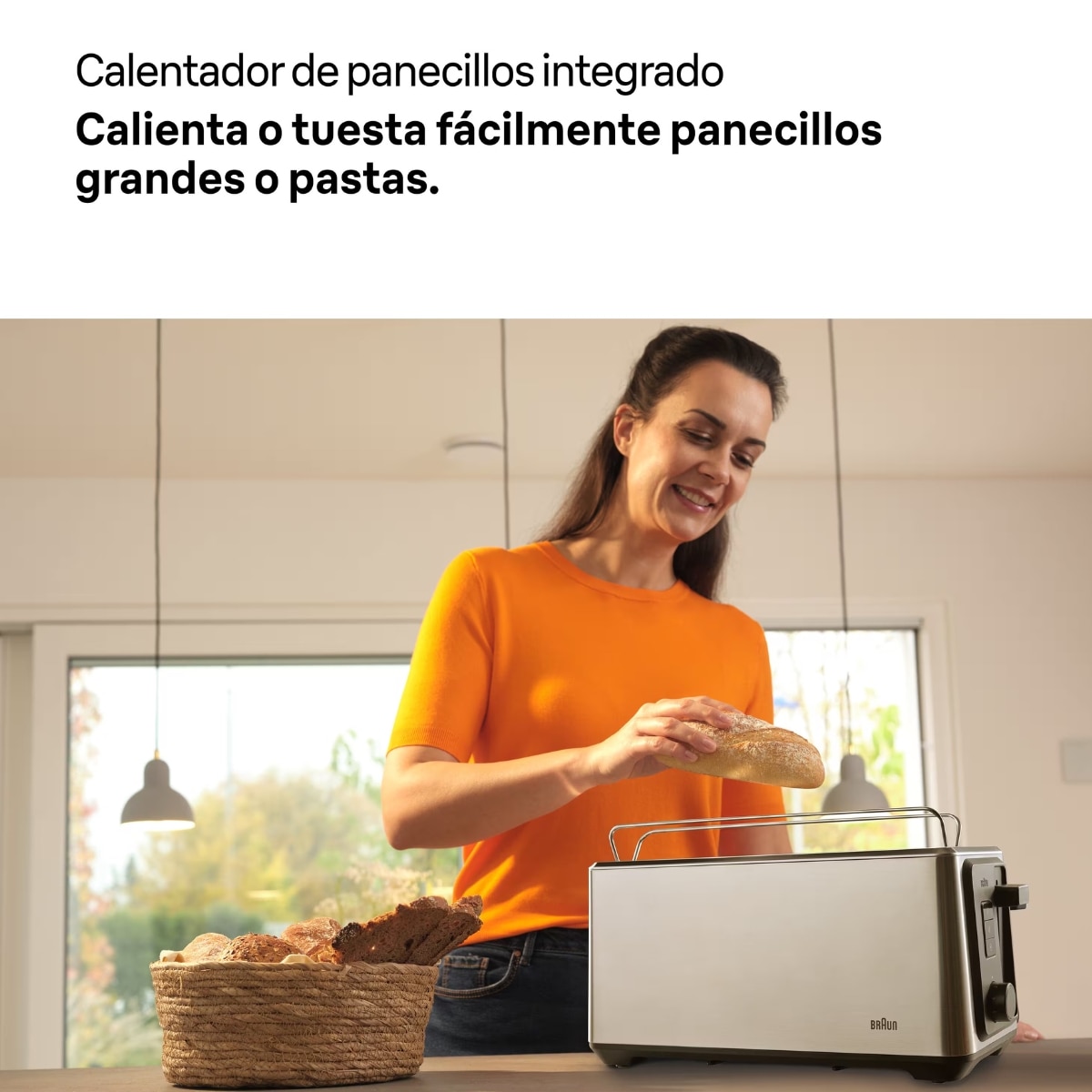 Tostador Braun Identity HT5220BK con doble ranura extralarga - Gris Gris-4