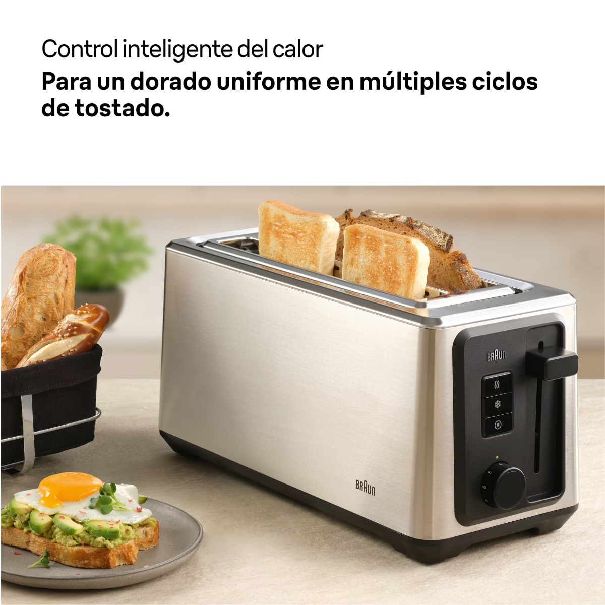Tostador Braun Identity HT5220BK con doble ranura extralarga - Gris Gris-6