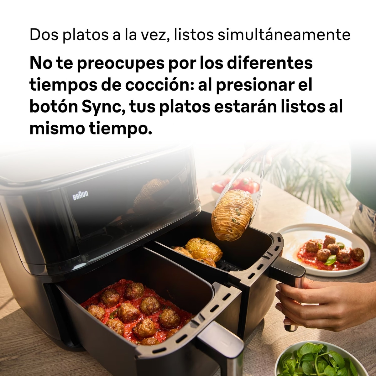 Freidora de aire Braun TwinCook 3 TD3030BK 8 L. - Negro Negro-6