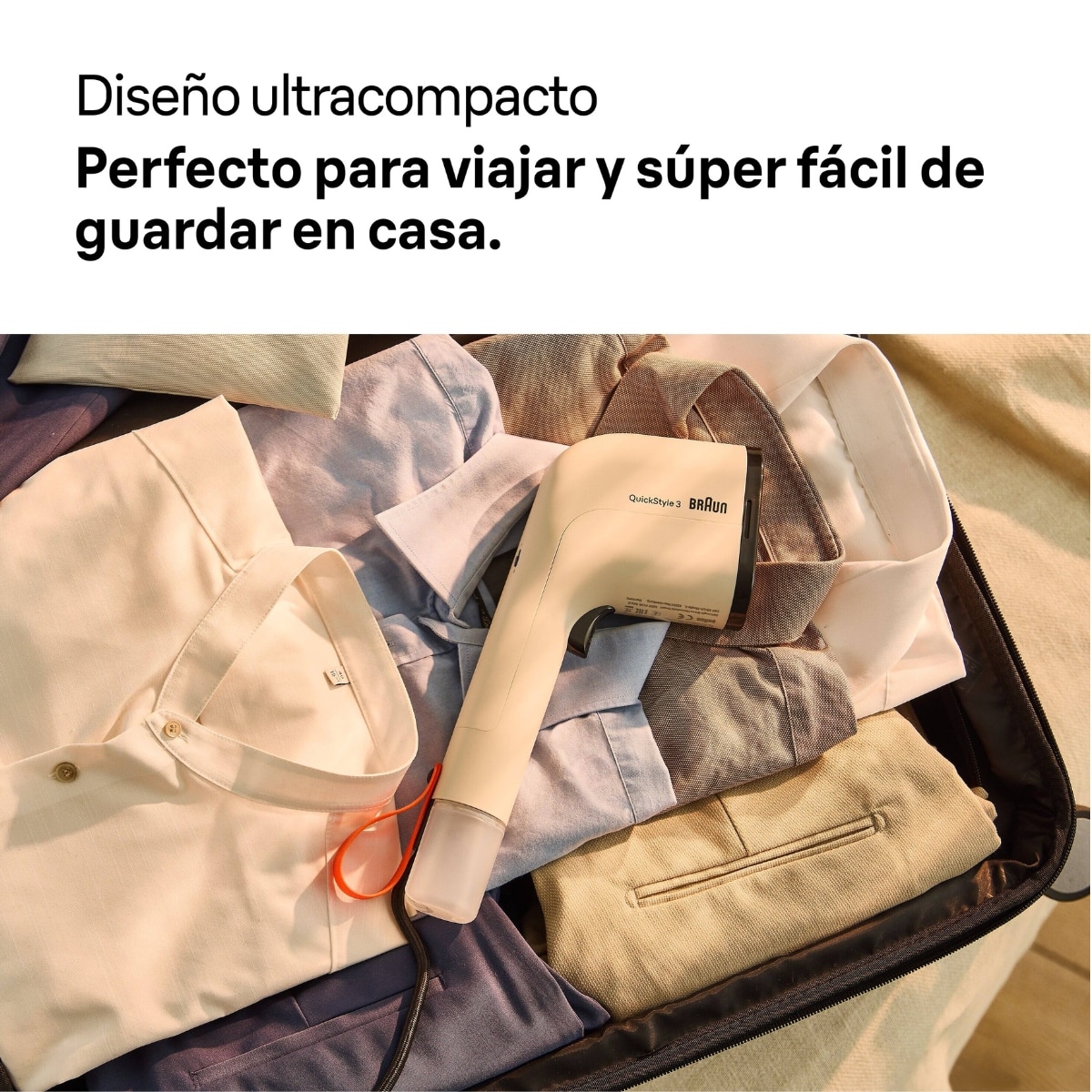Plancha vertical Braun QuickStyle 3 GS3012BG ultracompacta - Beige Beige-4