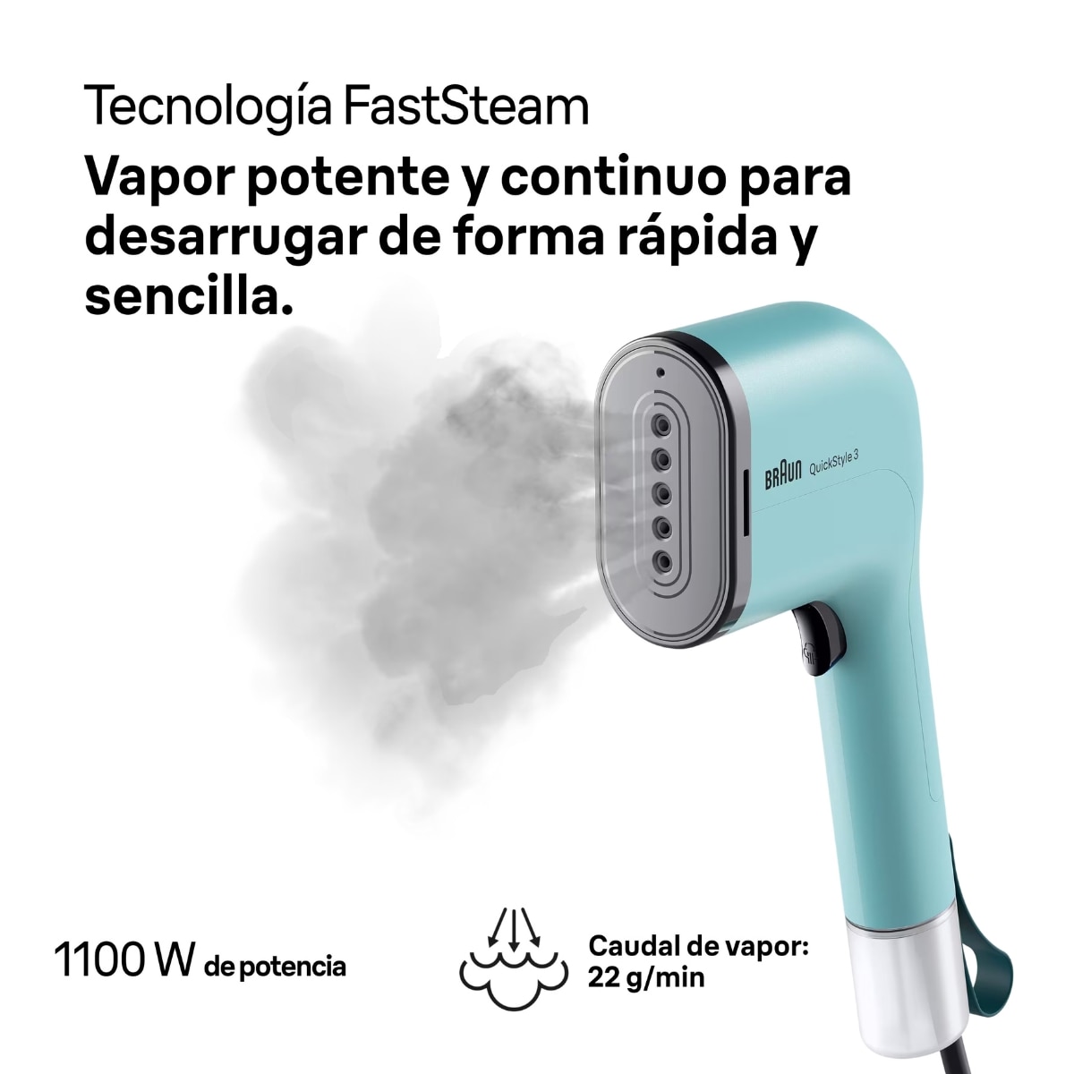 Plancha vertical Braun QuickStyle 3 GS3013GR ultracompacta - Verde Verde-3