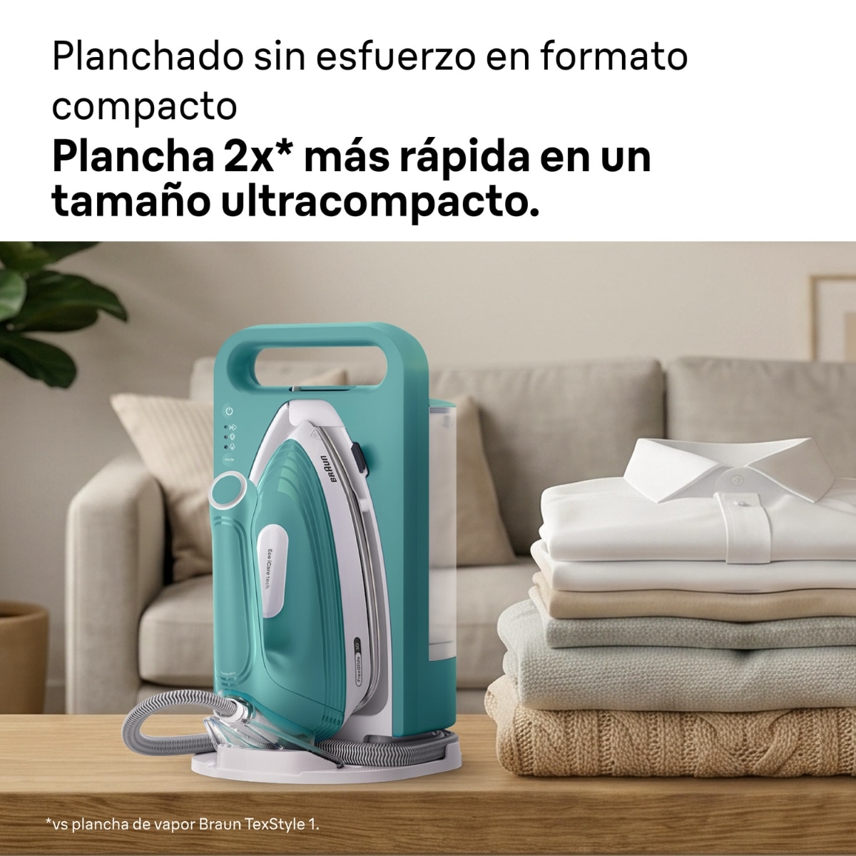 Imagen 2 de Centro de planchado Braun UpStyle 2 IS2735GR ultra compacto 420 g/min - Verde Verde