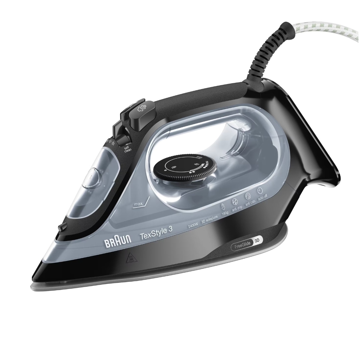 Braun - Plancha de vapor Braun TexStyle 3 SI3055BK 2400 W con suela bidireccional SuperCeramic.