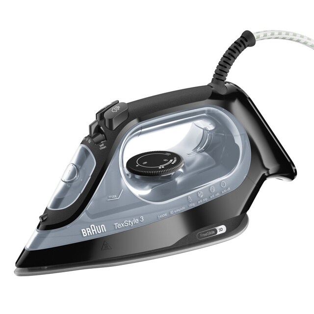 Imagen 0 de Plancha de vapor Braun TexStyle 3 SI3055BK 2400 W con suela bidireccional SuperCeramic