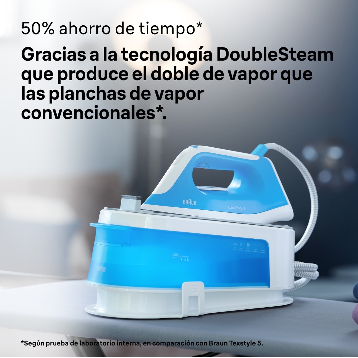 Centro de planchado Braun CareStyle 1 IS1012BL golpe de vapor 340 g/min - Blanco / Azul Blanco / Azul-4