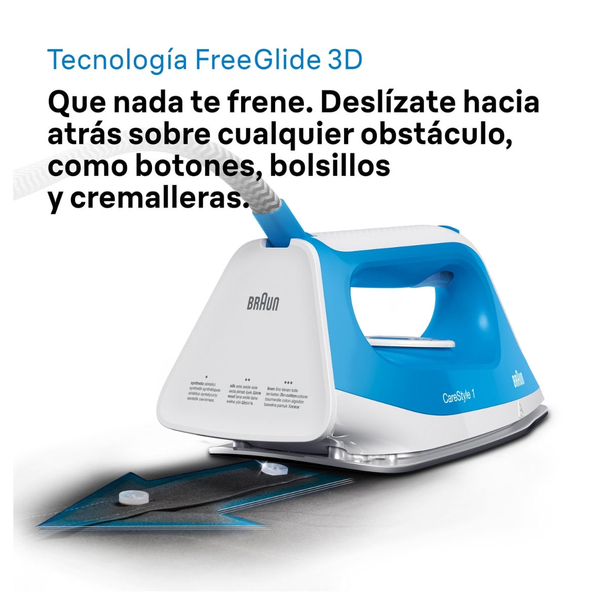 Centro de planchado Braun CareStyle 1 IS1012BL golpe de vapor 340 g/min - Blanco / Azul Blanco / Azul-6