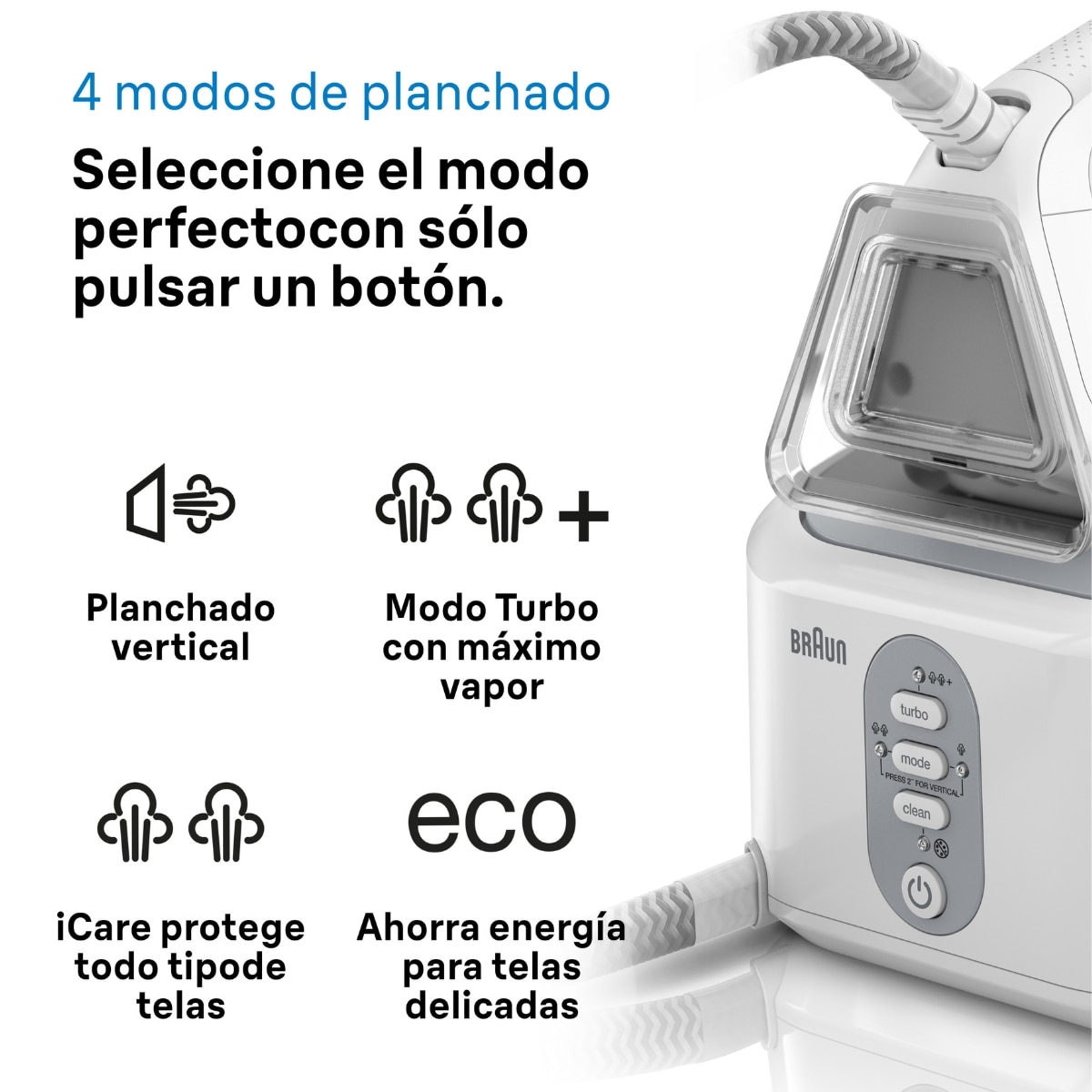 Centro de planchado Braun CareStyle 3 IS3132WH con depósito de agua de 2 L. - Blanco Blanco-3