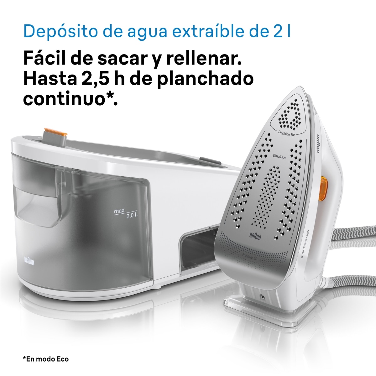 Centro de planchado Braun CareStyle 3 IS3132WH con depósito de agua de 2 L. - Blanco Blanco-4