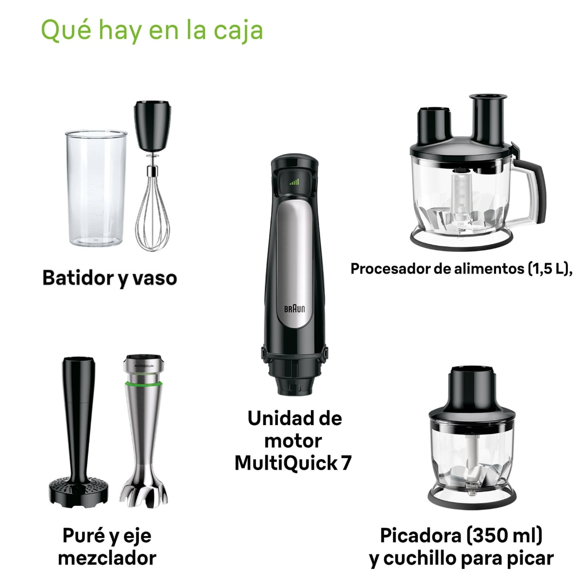 Batidora de mano Braun Minipimer MultiQuick MQ7087X con