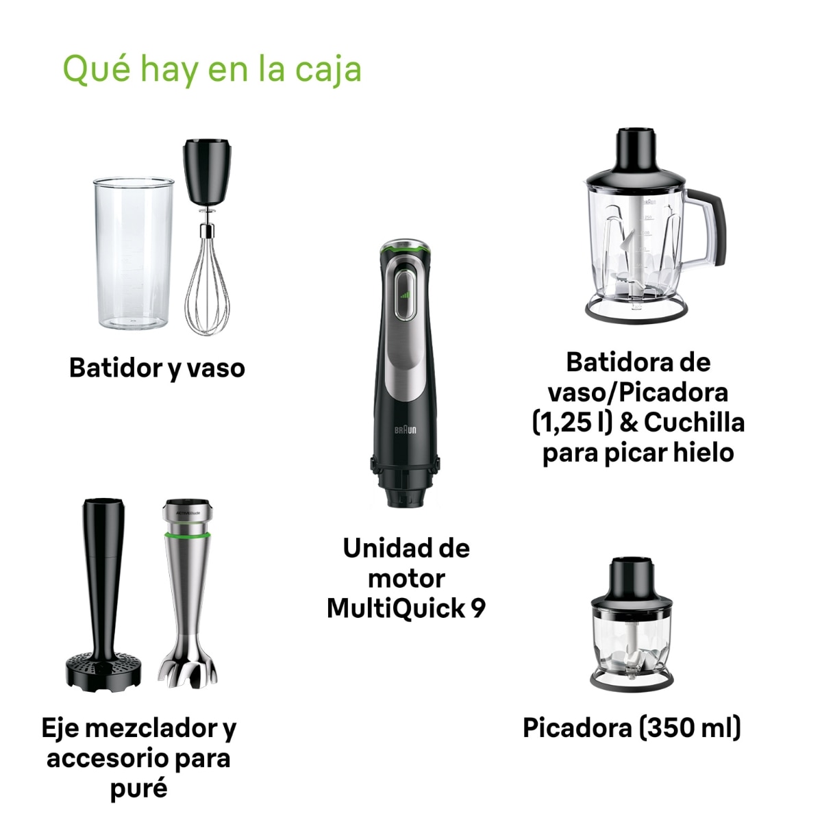 Imagen 7 de Batidora de mano Braun MultiQuick 9 MQ9147X con 6 accesorios - Negro Negro