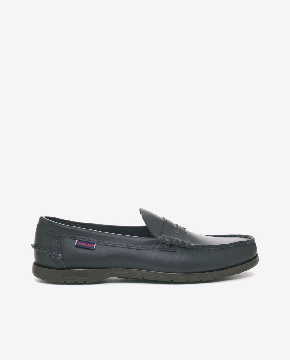 Náuticos de hombre de piel con cordones - Sebago - Azul Azul-1