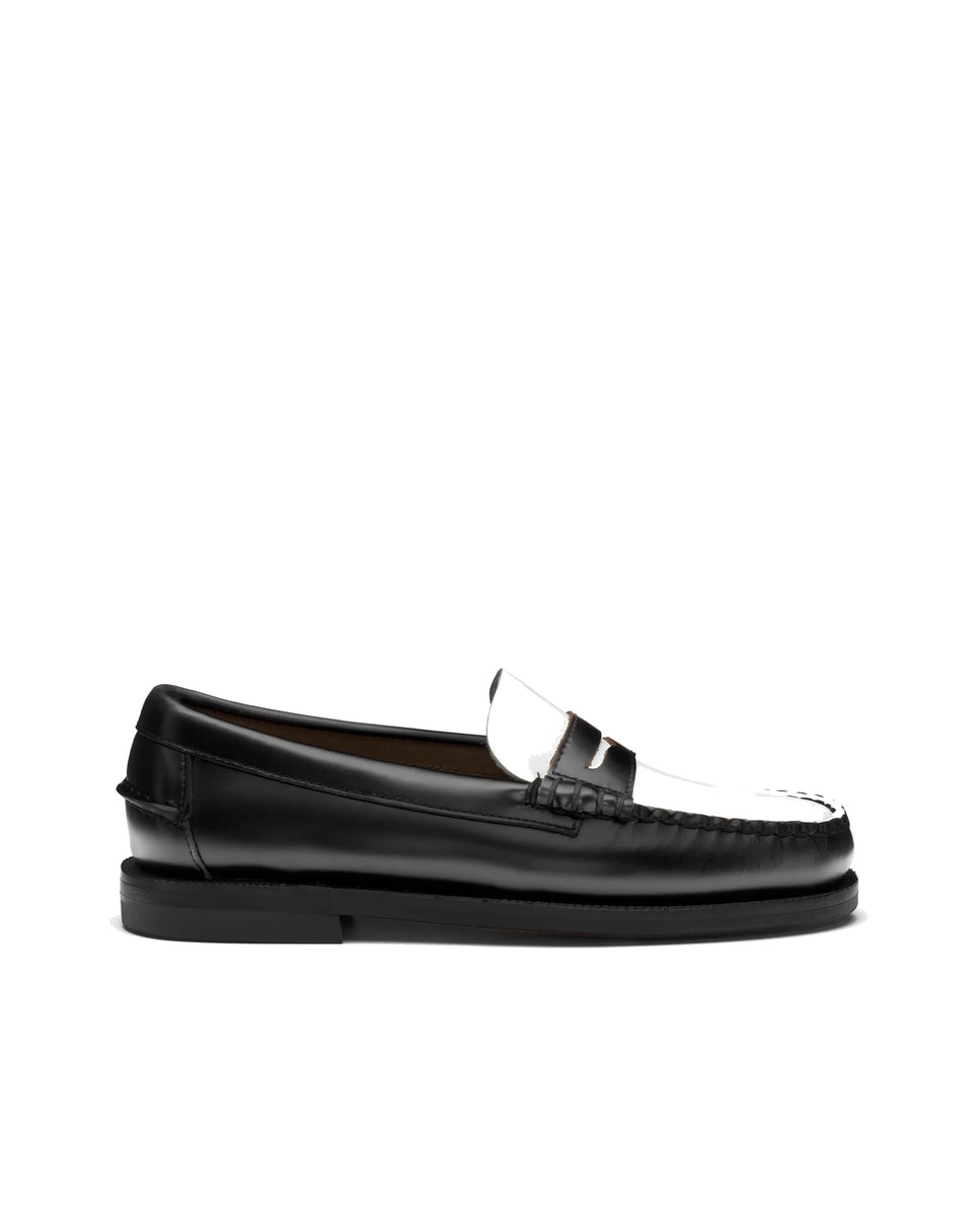 Mocasin de mujer en piel - Sebago - Negro / Blanco Negro / Blanco-1
