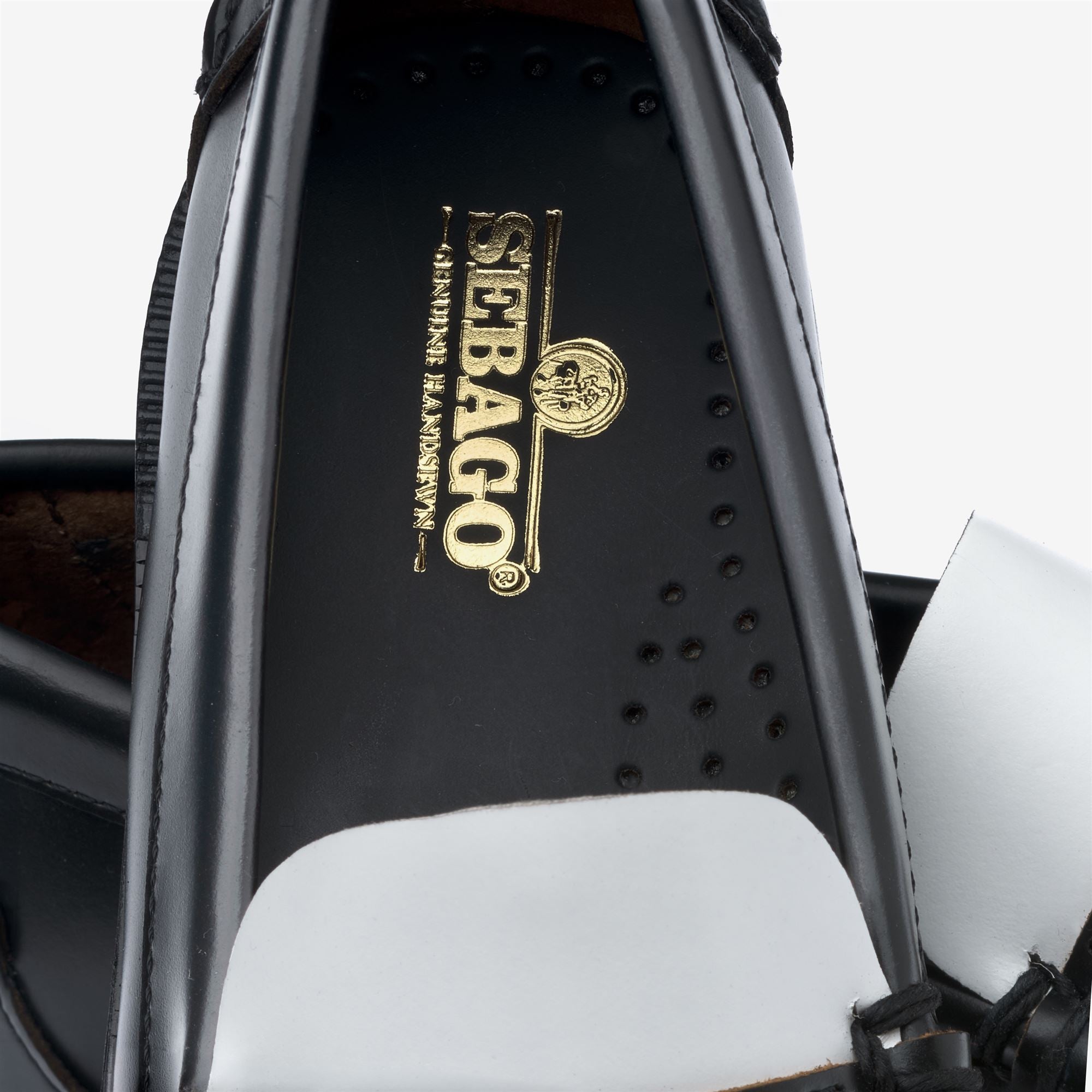 Mocasin de mujer en piel - Sebago - Negro / Blanco Negro / Blanco-2