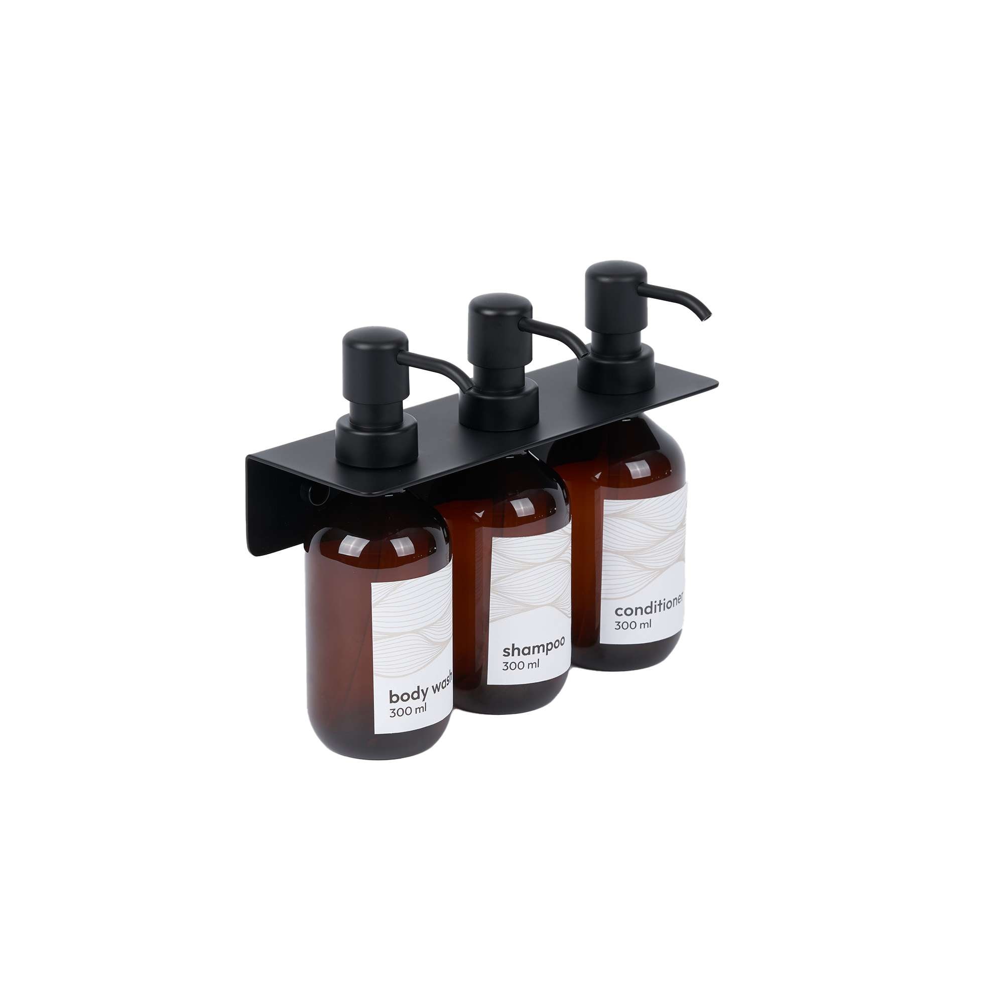 Imagen 0 de Dispensador triple de pared Manillons Torrent Negro mate